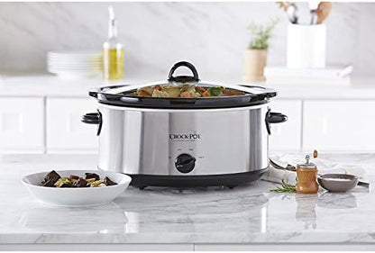 7 Quart Oval Manual Slow Cooker – Stainless Steel - Curated Catalog T8
