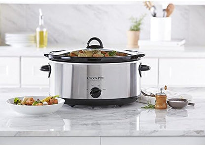 7 Quart Oval Manual Slow Cooker – Stainless Steel - Curated Catalog T8