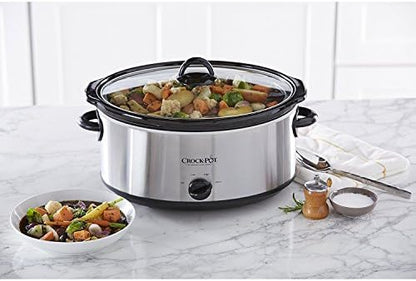 7 Quart Oval Manual Slow Cooker – Stainless Steel - Curated Catalog T8