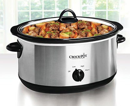 7 Quart Oval Manual Slow Cooker – Stainless Steel - Curated Catalog T8