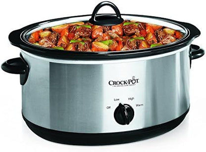 7 Quart Oval Manual Slow Cooker – Stainless Steel - Curated Catalog T8