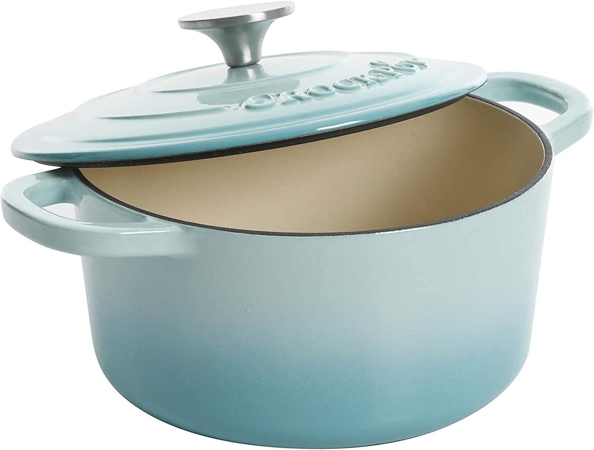 3 Quart Enameled Cast Iron Dutch Oven – Aqua - Curated Catalog P2